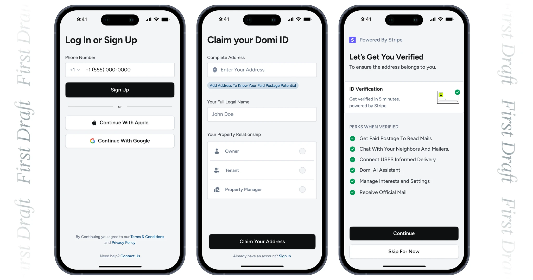 First draft UX flow